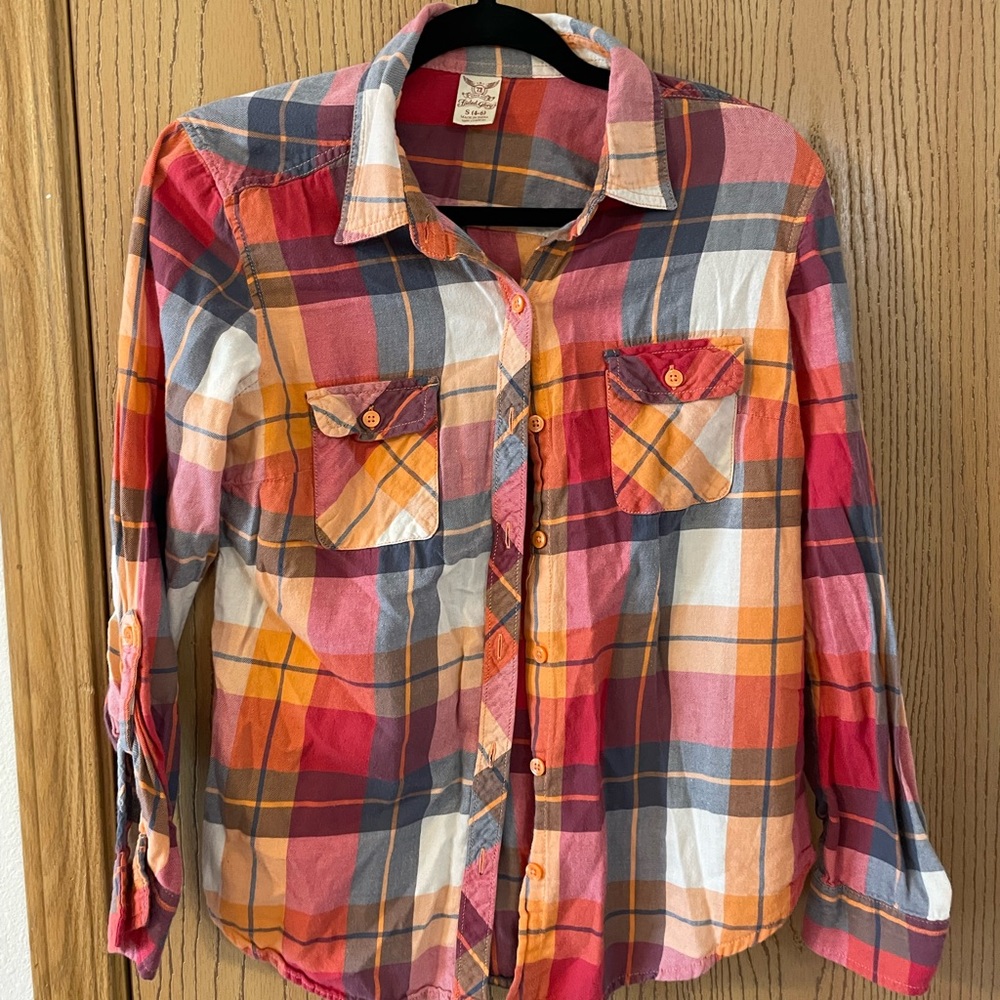 plaid button up